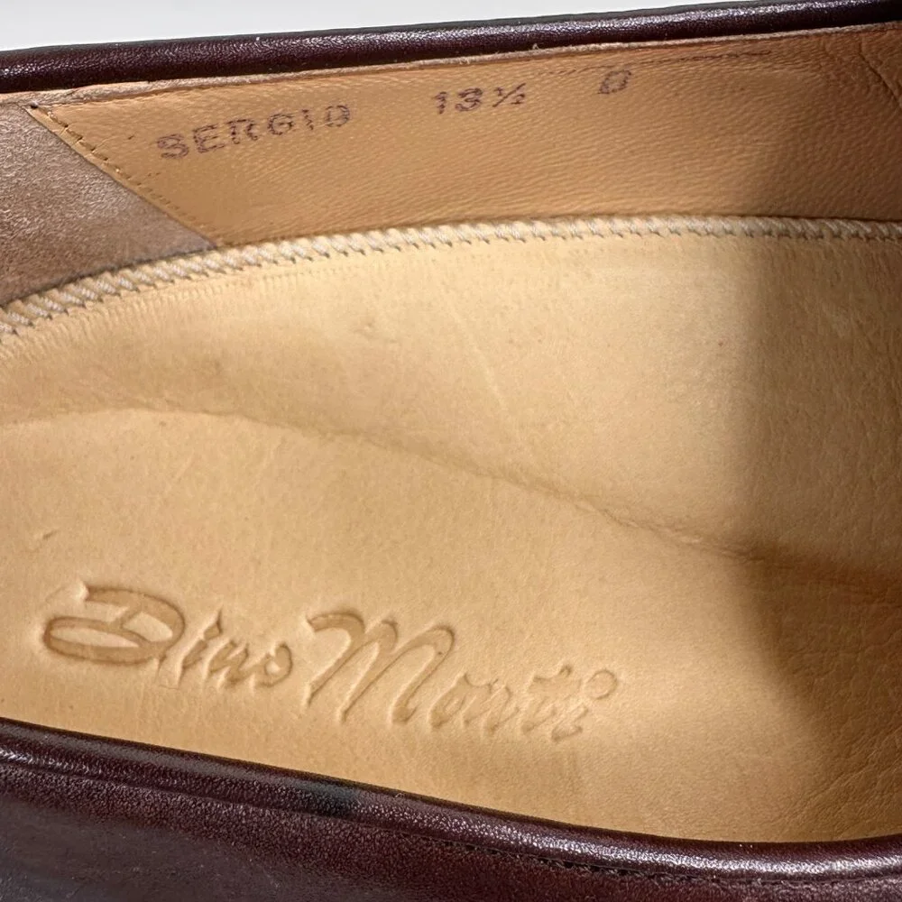 Dino Monti Sergio Brown Leather Tassel Loafers size 13-1/2 B Made in Italy